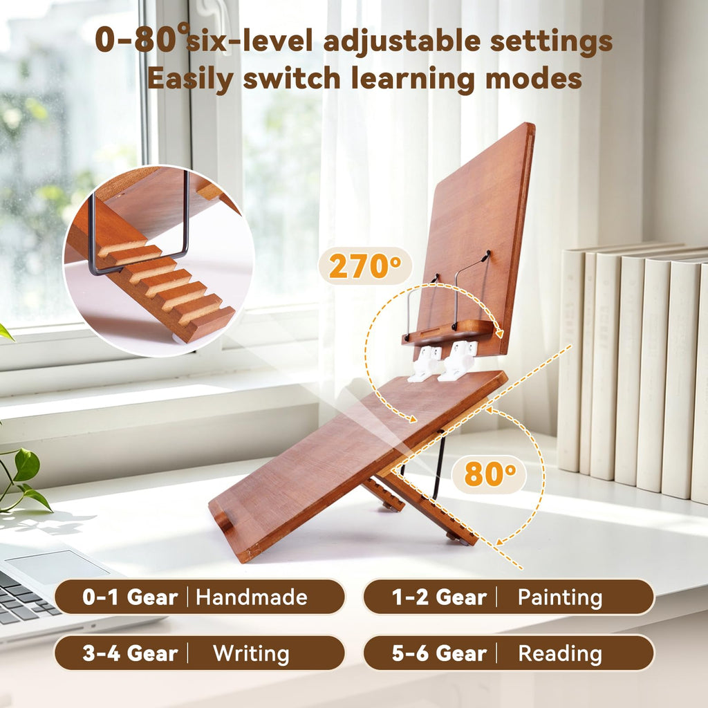 Ergonomic Double Layer Adjustable Slant Board for Writing (Tea Color)
