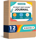 12 Pack A5 Kraft Journal Notebooks Bulk, Lined Travel Journal