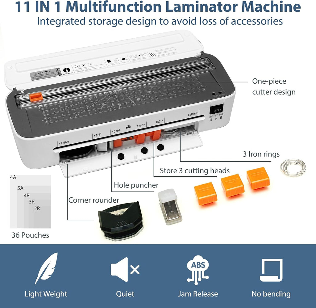OidoZac: 9" 11-in-1 Laminator with Never-Jam Technology & 36 Sheets