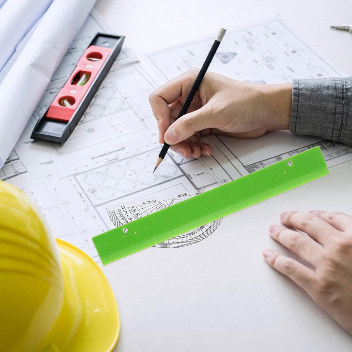 Ipetboom Braille Ruler for the Visually Impaired, Tactile Measuring Tool
