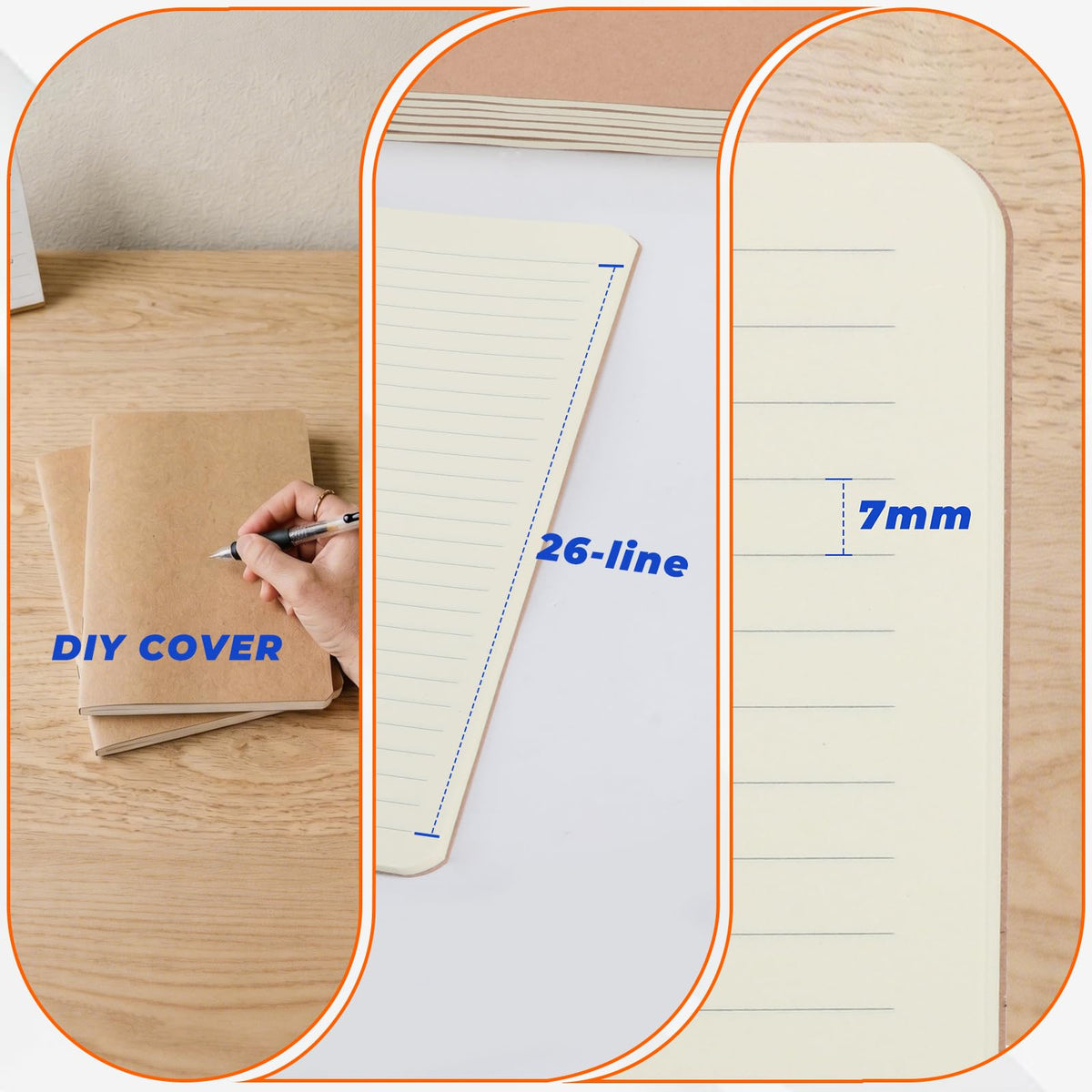 12 Pack A5 Kraft Journal Notebooks Bulk, Lined Travel Journal