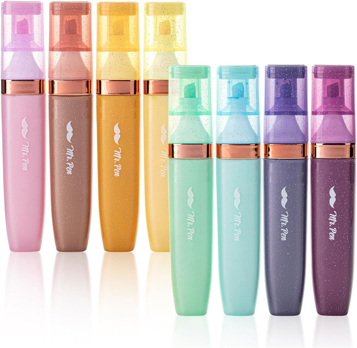 Mr. Pen- Glitter Highlighters, 8 Pack, Pastel & Metallic Colors