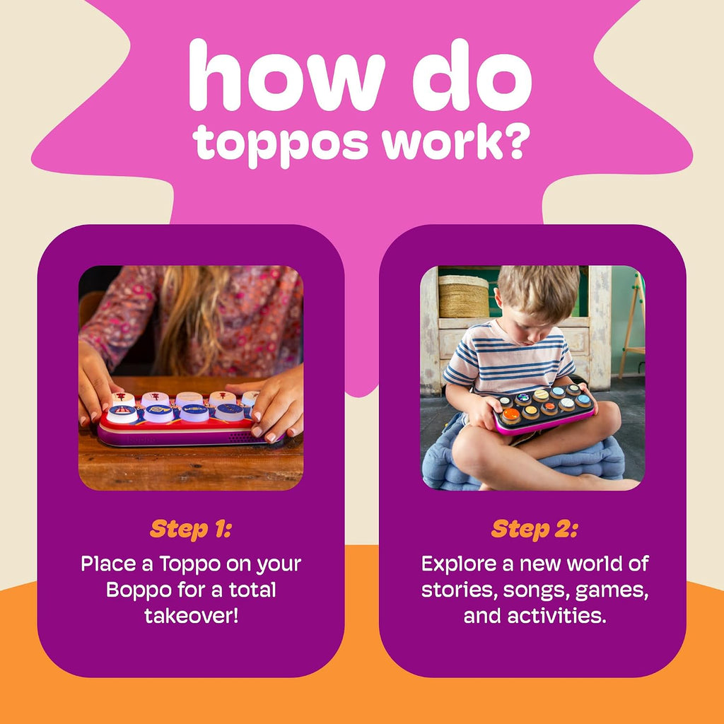 Boppo Screen-Free Learning Tablet and 3 Toppo Expansion Packs Bundle