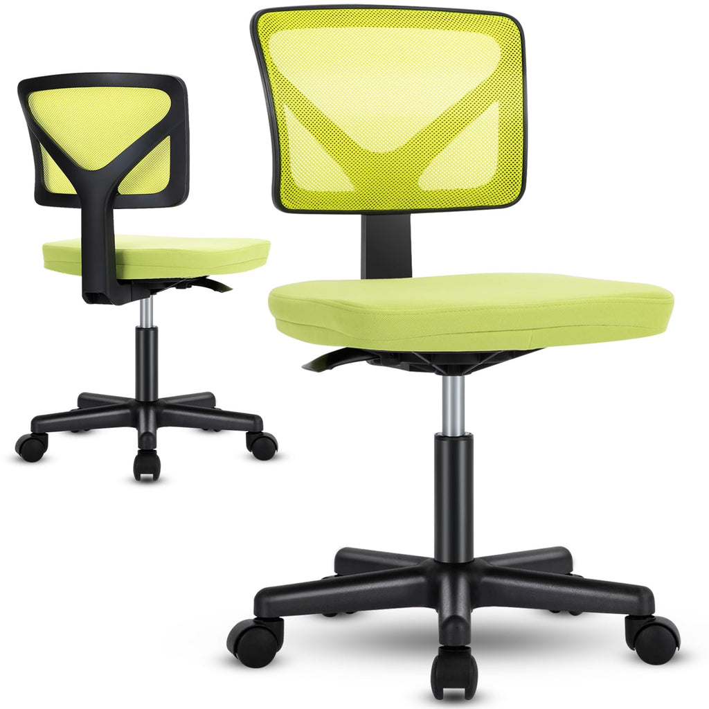 Sweetcrispy Small Armless Desk Chair, Mesh Rolling Office Chairs