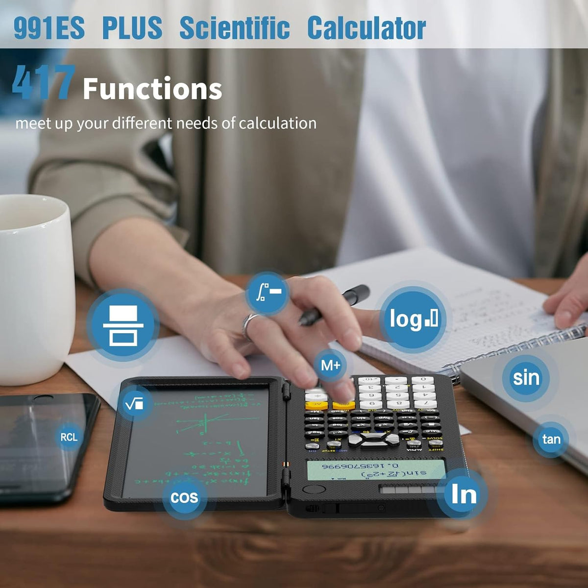 ROATEE 991ES MAX Scientific Calculator with Notepad
