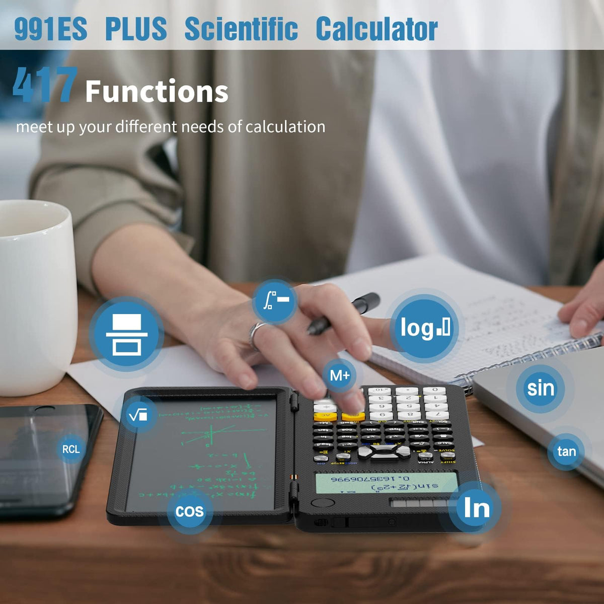 ROATEE 991ES MAX Scientific Calculator with Notepad