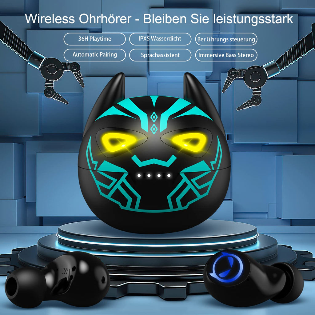 Kids Wireless Earbuds, Noise Reduction Earbuds for Kids Bluetooth 5.0 Waterproof in-Ear Headphones with Mic and Charging Case, Deep Bass Touch Control 36H Playtime Headset for School.