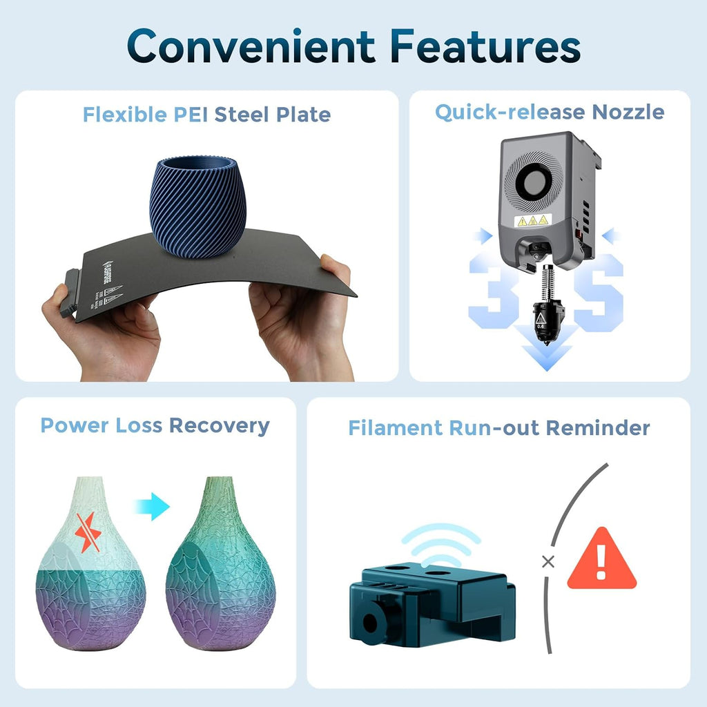 Flashforge Adventurer 5M 3D Printer for Beginners, 600mm/s Fast Printing, Direct Drive (280°C), Auto-Leveling, 8.7"x8.7"x8.7" PEI Build Plate - Ideal for Home, School & Makers
