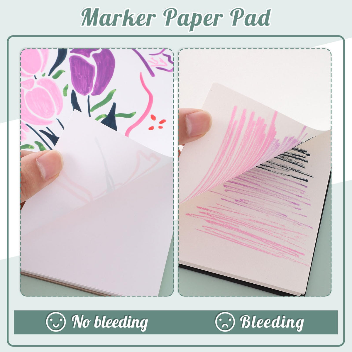50 Sheets Marker Paper Pad, 7.6 × 7.6 in, 120gsm Alcohol Marker Paper