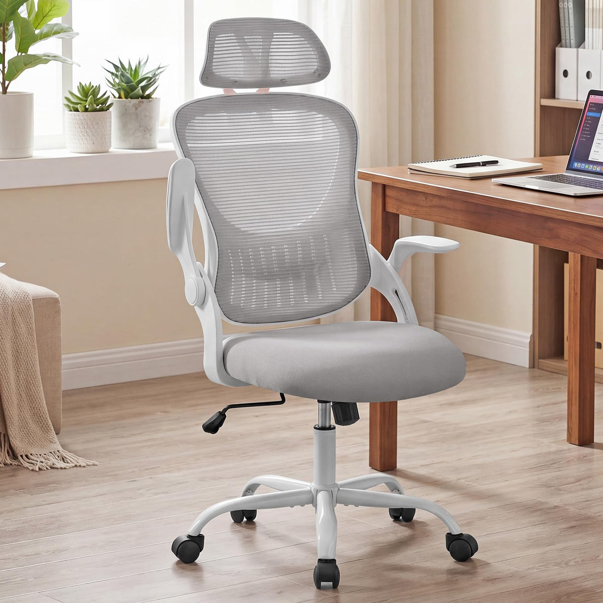 HAPPYMONT Ergonomic Mesh Desk Chair with Headrest (Multiple Colors)