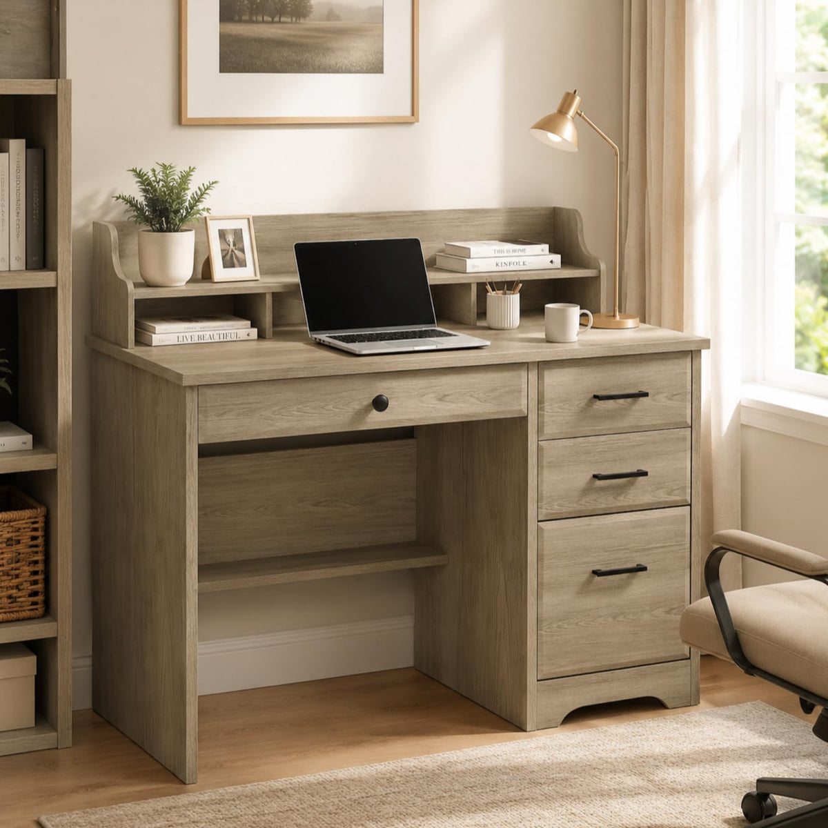 4 EVER WINNER 44-Inch Student Desk with Drawers