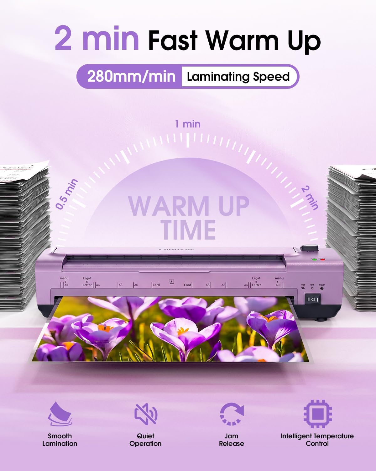 Laminator Machine 13 Inch, Mica Heating Dual Roller for Professional Lamination, 11x17 Personal Laminator with Laminating Pouches for Teachers, Hot & Cold Thermal Laminate for Home, Office