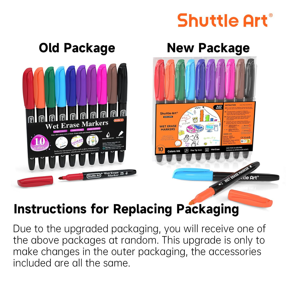 Shuttle Art Wet-Erase Markers for Transparencies (10–15 Count)