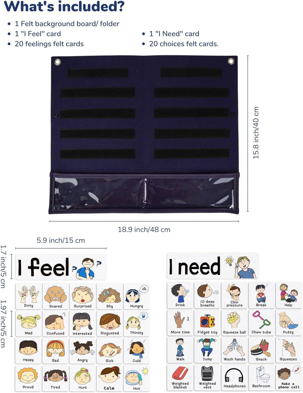 CHEFAN Feelings Chart for Kids, Calm Down Corner & SEL Classroom Tool