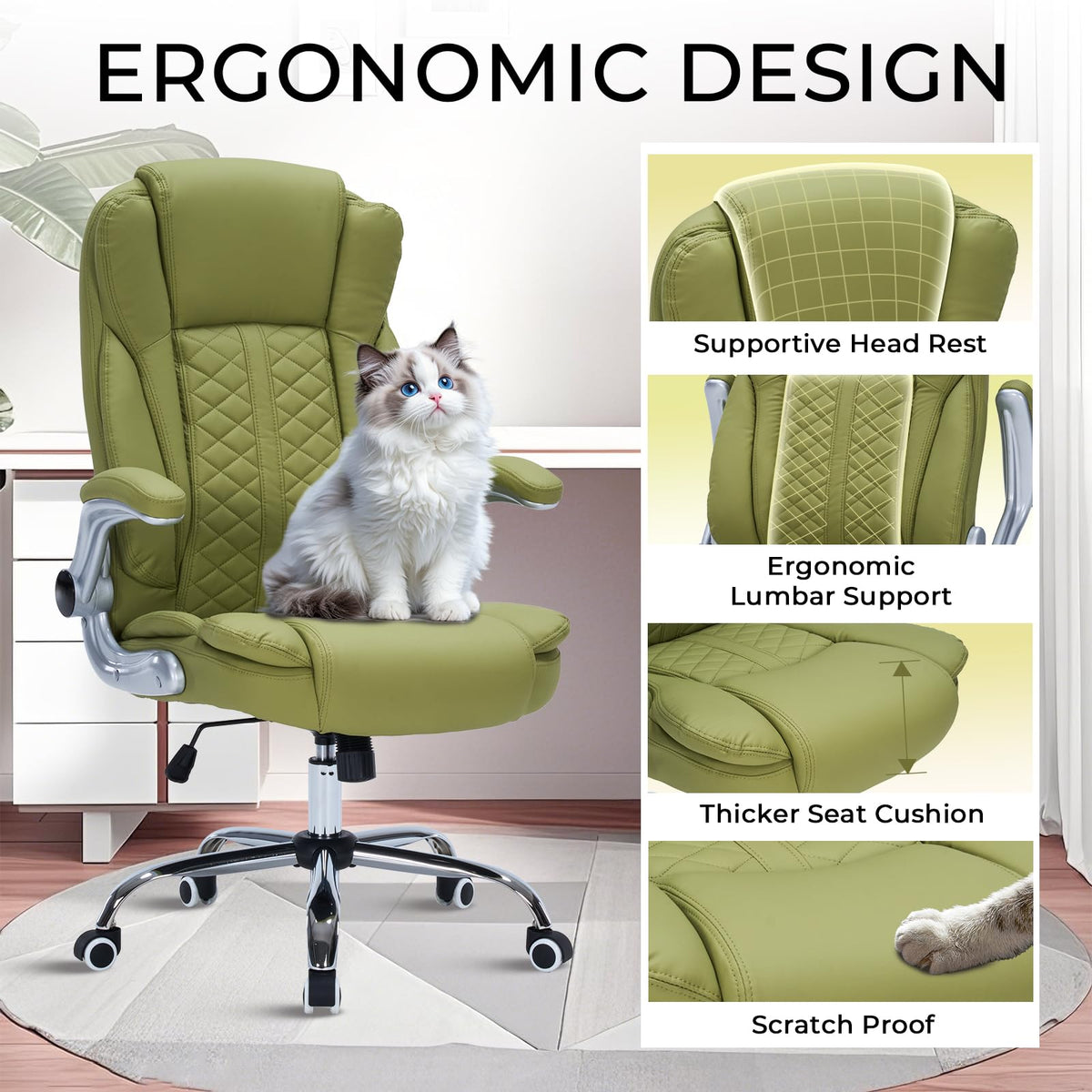 HESL 350 lb High-Back Executive Desk Chair (Multiple Colors)