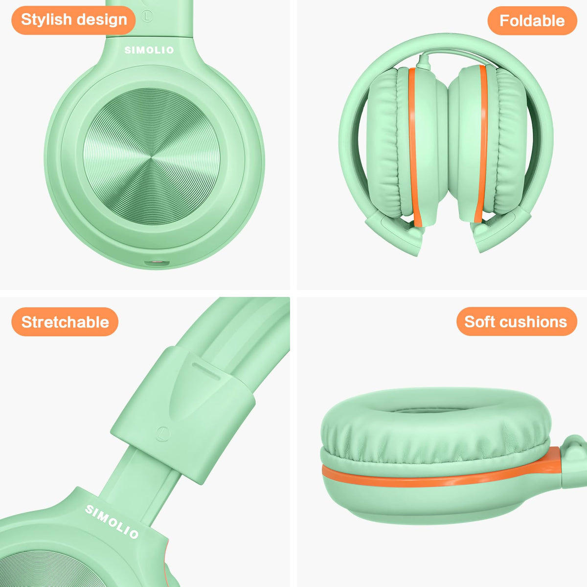 SIMOLIO Manyshare Kids Headphones with Mic, 3.5mm Wired School Headset