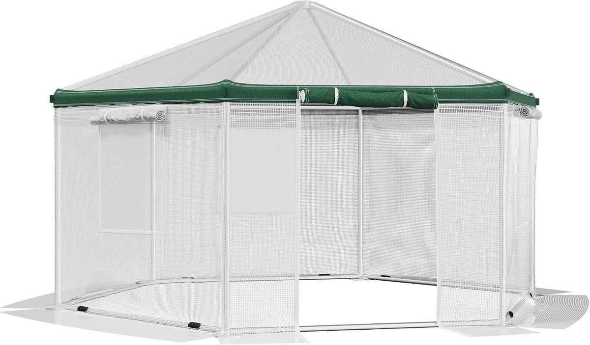 AMERLIFE 182.25 Sq Ft Hexagonal Walk-In Greenhouse (13.5 ft × 13.5 ft)