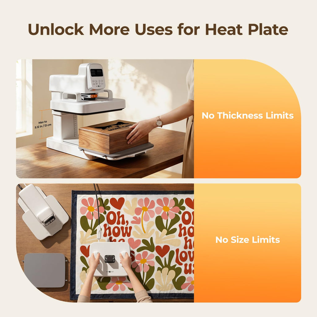 HTVRONT Heat Press Machine for T Shirts 12X10 with Pressure Display | Portable Heat Press with Heats Up Fast & Evenly H10 Heat Press Machines for HTV, Sublimation, Heat Transfer Projects