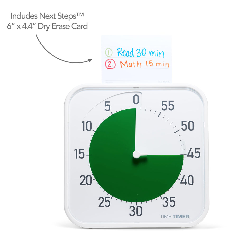 TIME TIMER 12 inch Visual Timer 60 Minute Kids Desk Countdown Clock with Dry Erase Activity Card, Also Magnetic for Classroom, Homeschooling Study Tool, Task Reminder, Home and Kitchen Timer