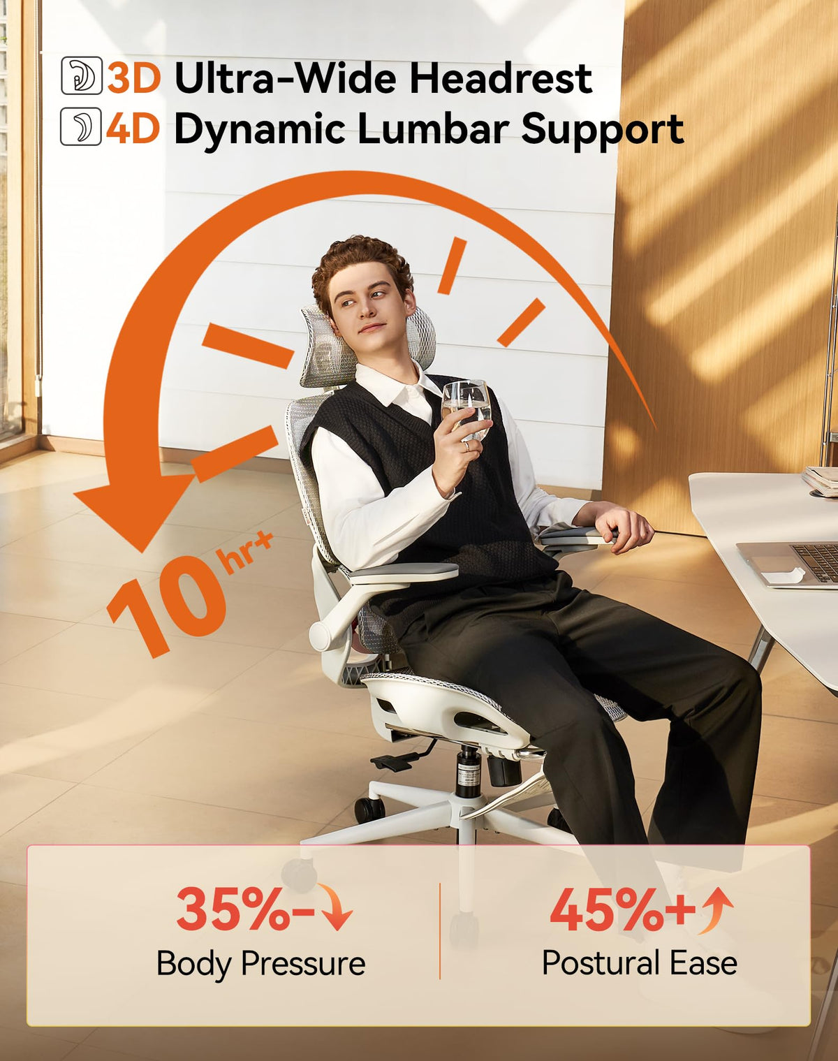SIHOO M18 Ergonomic Office Chair, Mesh Back Desk Chair with Headrest