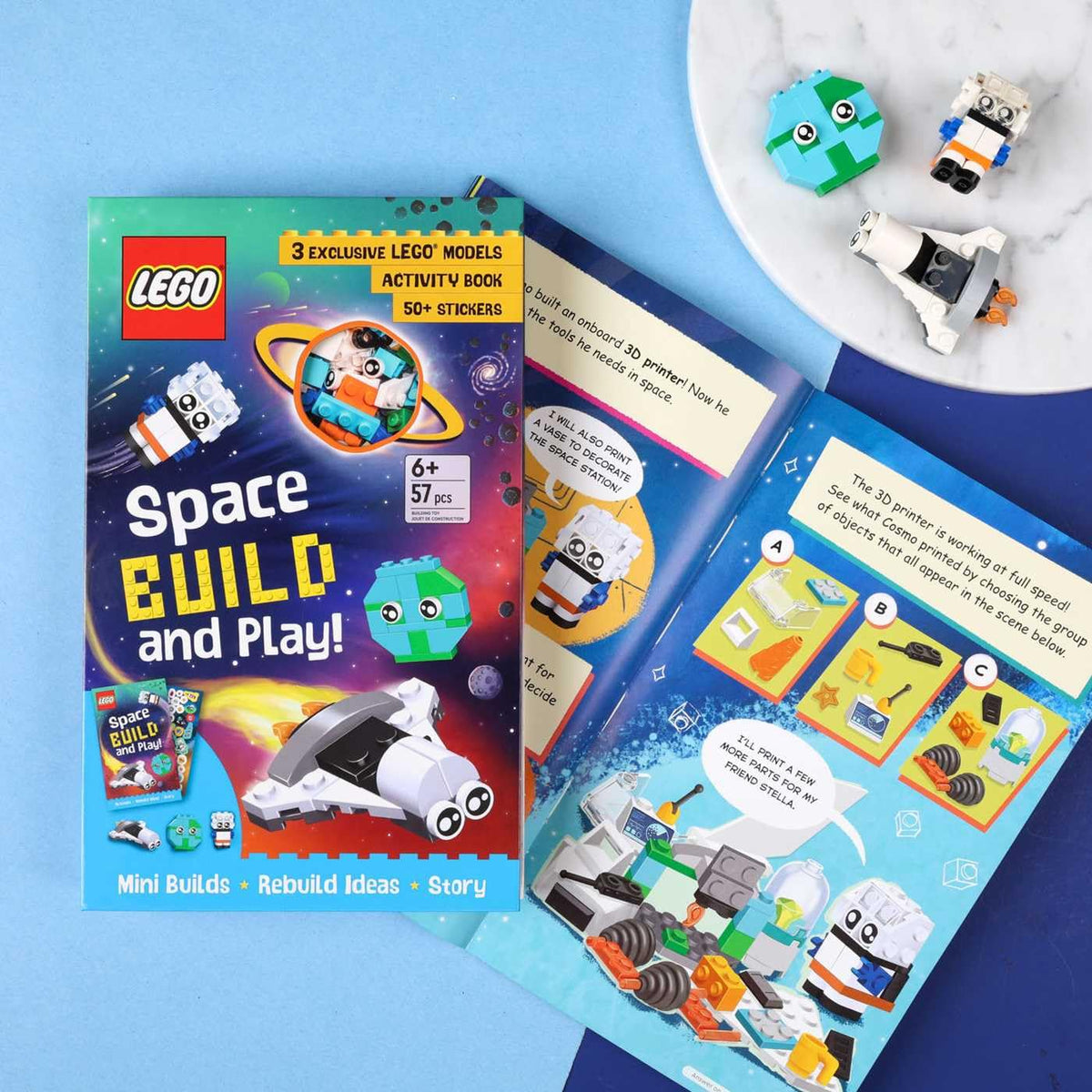 LEGO Books: Space Build and Play Box (Ages 6+, 57 Pieces)