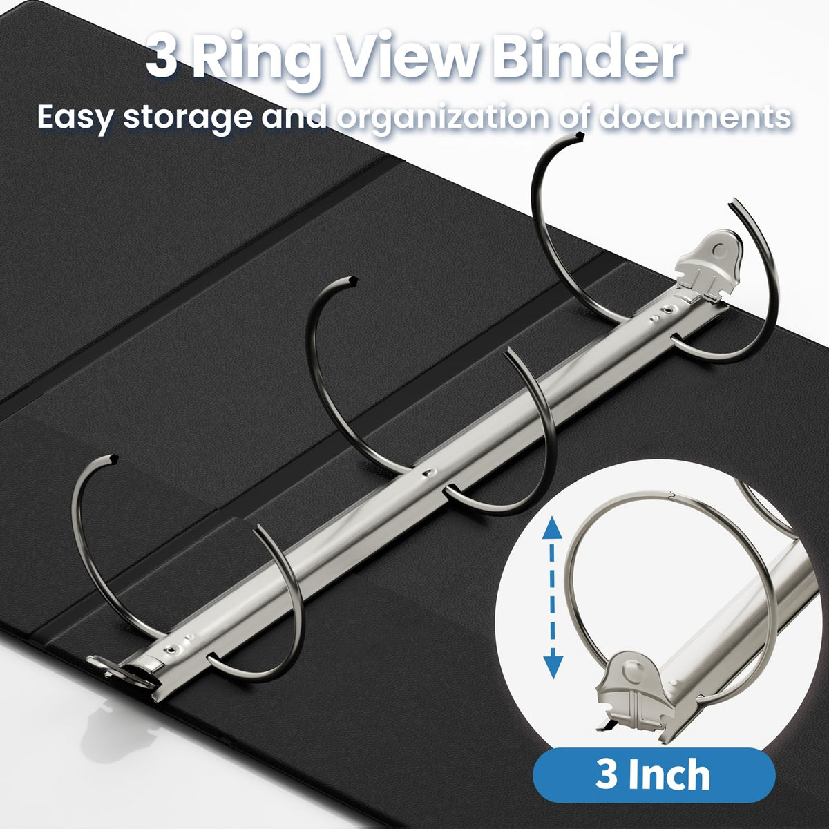 SUNEE 3 Ring Binder 1 Inch 4 Pack, Clear View 1" Binders Three Ring PVC-Free (Fit 8.5x11 Inches) for School or Office Supplies, Assorted Pastel