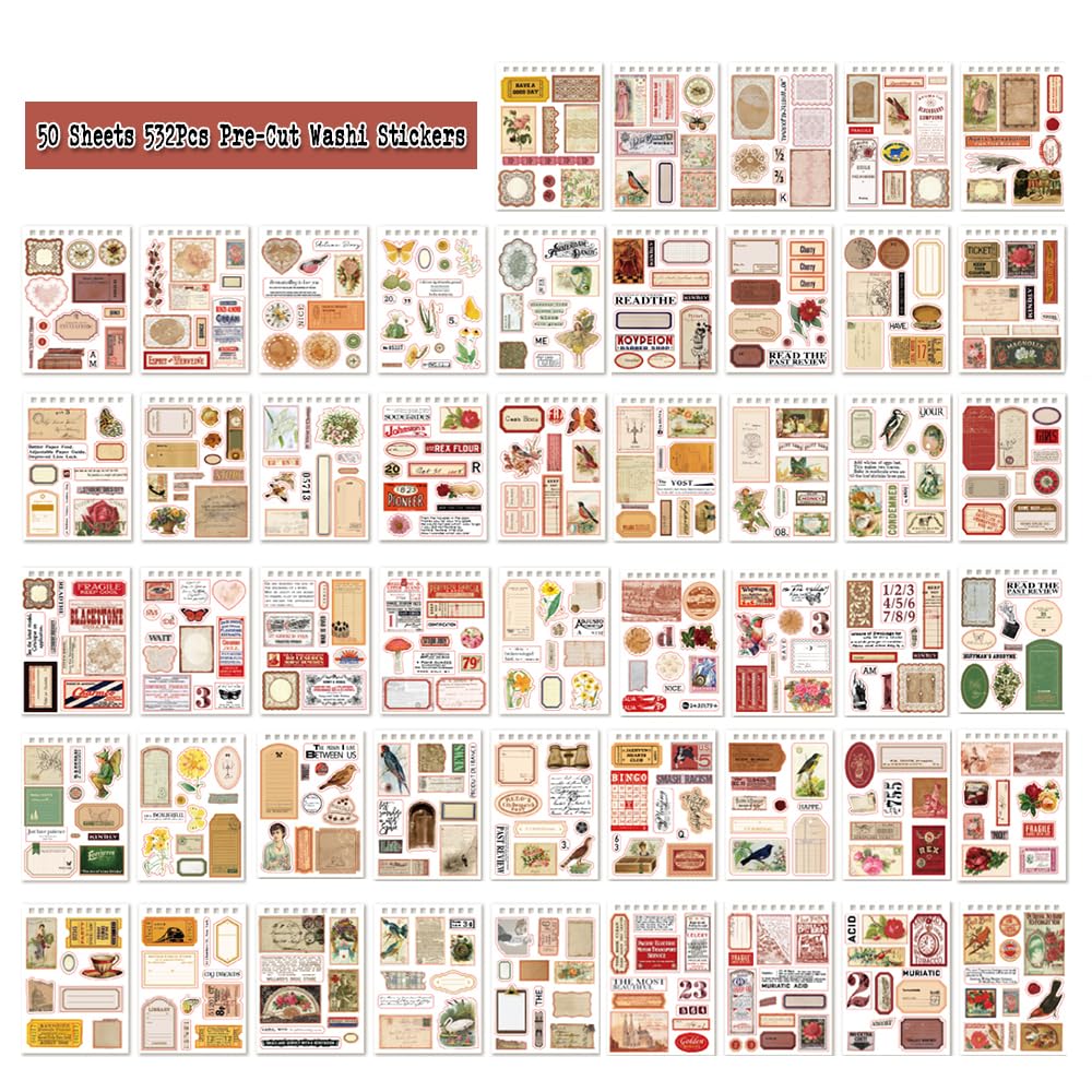 Dwpetzo: 4-Pack Vintage Ephemera Booklets for Junk Journaling – 60 Sheets Total