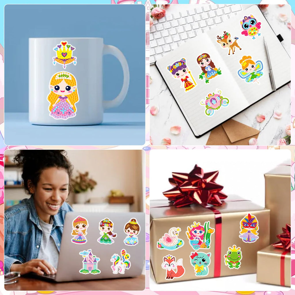 Labeol Diamond Art Kits for Kids Boys and Girls Ages 6-8-10-12 Easy to DIY Creative Diamond Art Sticker Craft by Numbers Kits for Kids and Adult Beginners (Animal)