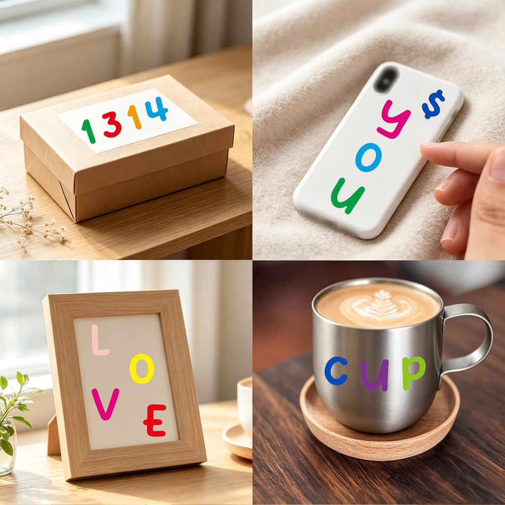 1512 Letter Stickers 12 Sheets Alphabet Stickers Vinyl Self-Adhesive Number Alphabet Vinyl Stickers, Mailbox Numbers Labels DIY Crafts Art Making, Decals for Sign,Scrapbook, Classroom Decor, Door