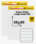 Post-it Super Sticky Easel Pad, 25 x 30 in, White Lined, 2 Pads