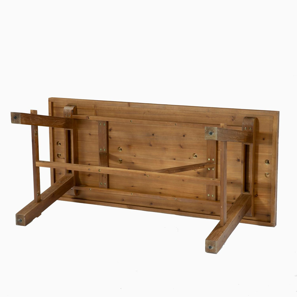 LITTLE TREE 70.87-Inch Solid Wood Student Desk, Rustic Brown