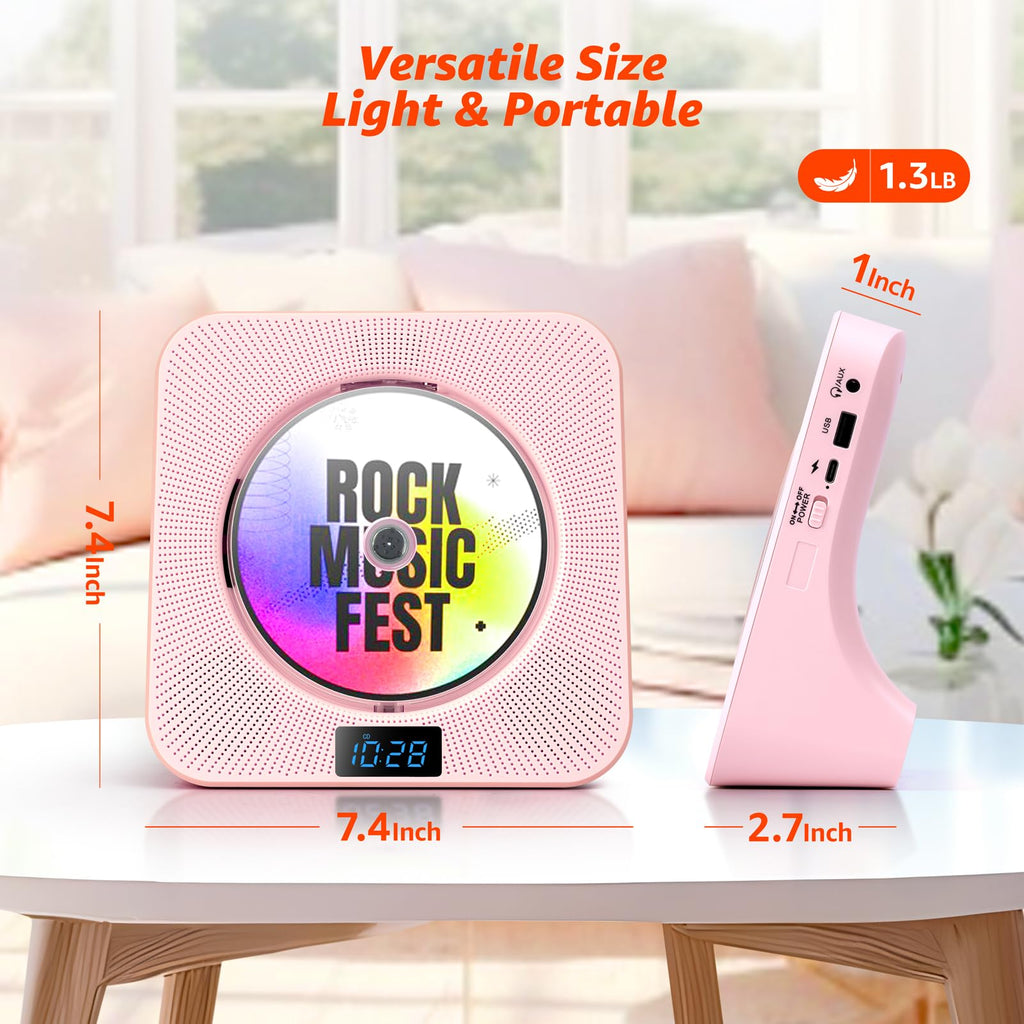 ROADOM KC607 Rechargeable Bluetooth CD Player for Learning (K–12)