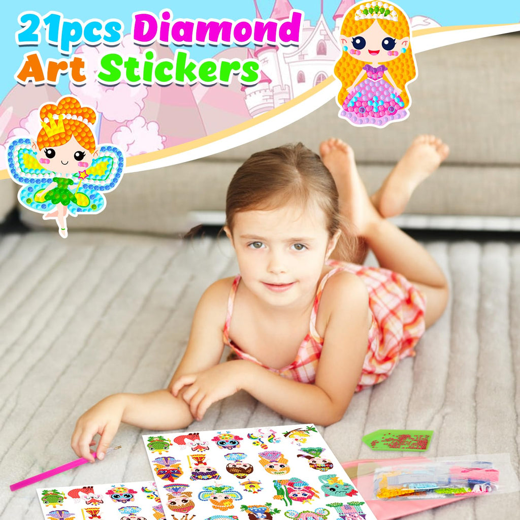Labeol Diamond Art Kits for Kids Boys and Girls Ages 6-8-10-12 Easy to DIY Creative Diamond Art Sticker Craft by Numbers Kits for Kids and Adult Beginners (Animal)