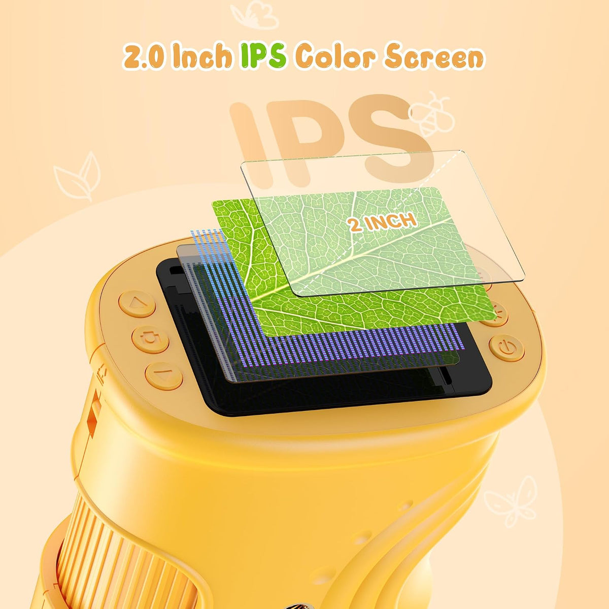BMDSAE: 1000X Handheld Digital Microscope for Kids with 2.0" IPS Screen & Camera
