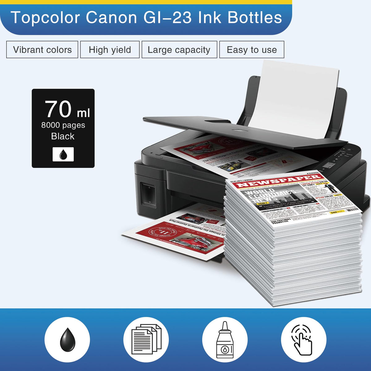 GI-23 GI23 Ink Refill Bottle Set Compatible for Canon G620 G520 Printer Ink