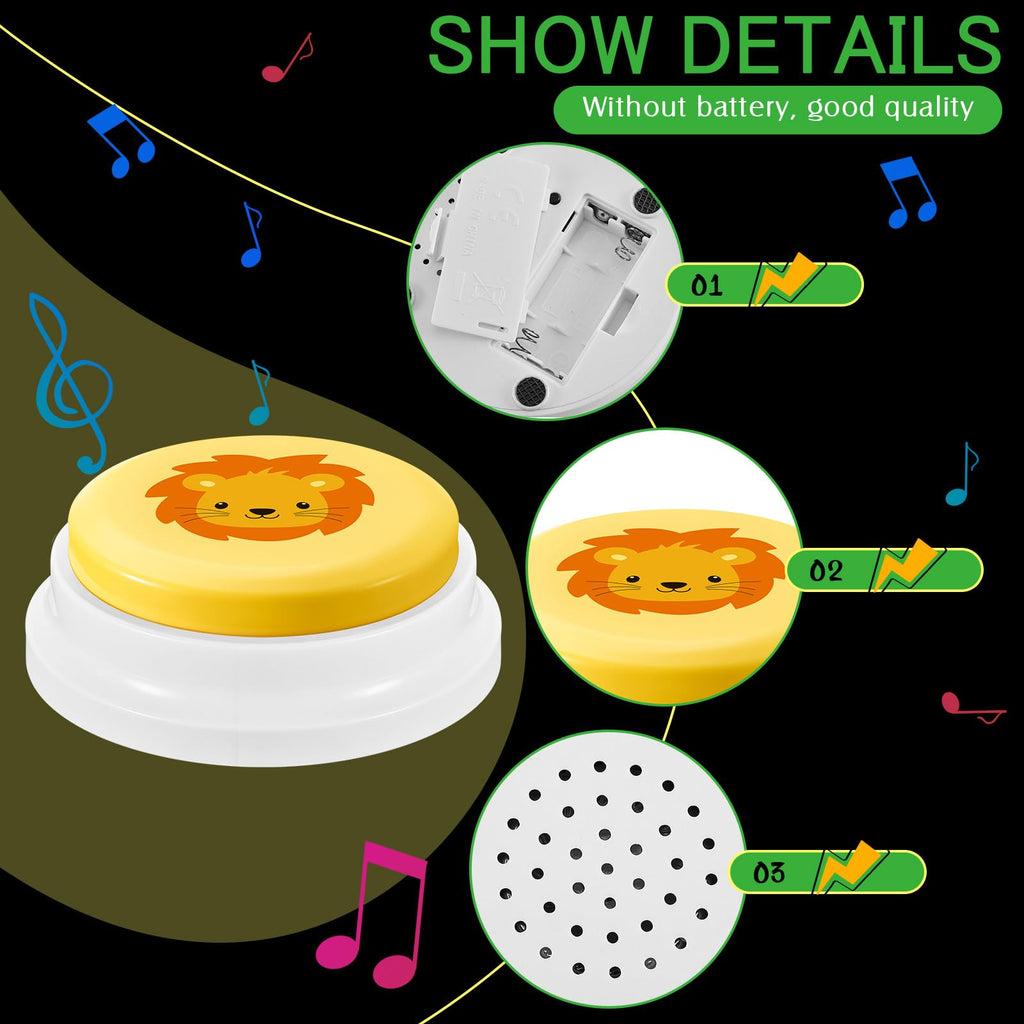 Syhood 8 Pcs Animal Sounds Buzzer for Trivia, Classic Style