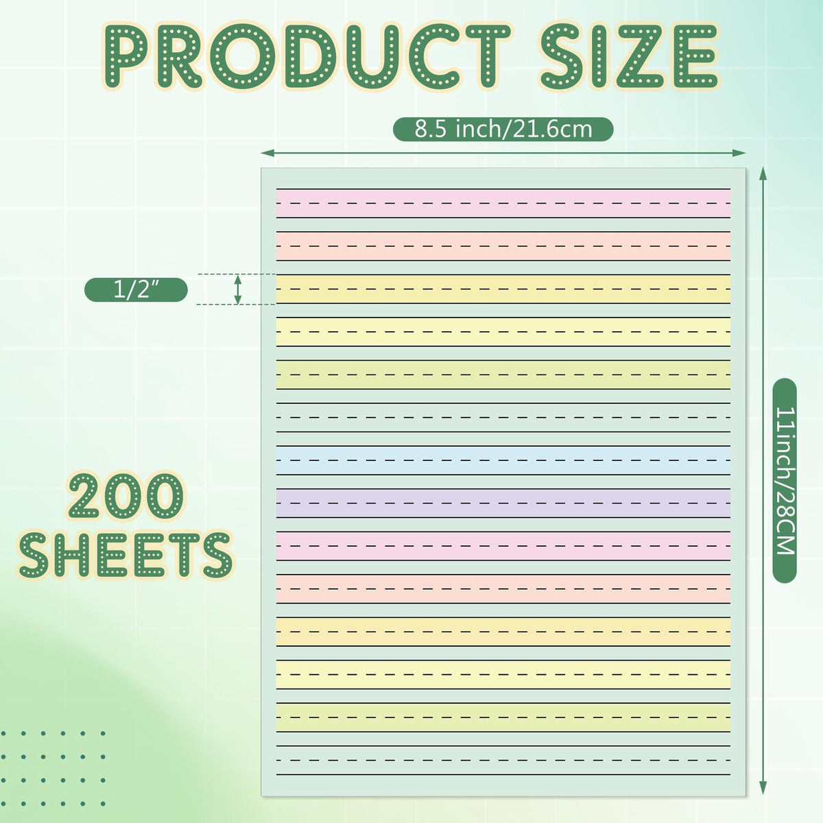 AmazingSpark Raised-Line Handwriting Paper, Letter Size