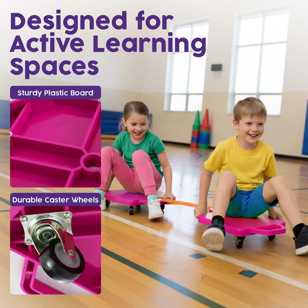 Hurtle Heavy Duty Gym Floor Scooter Board with Safety Handles - PE & Sensory Equipment