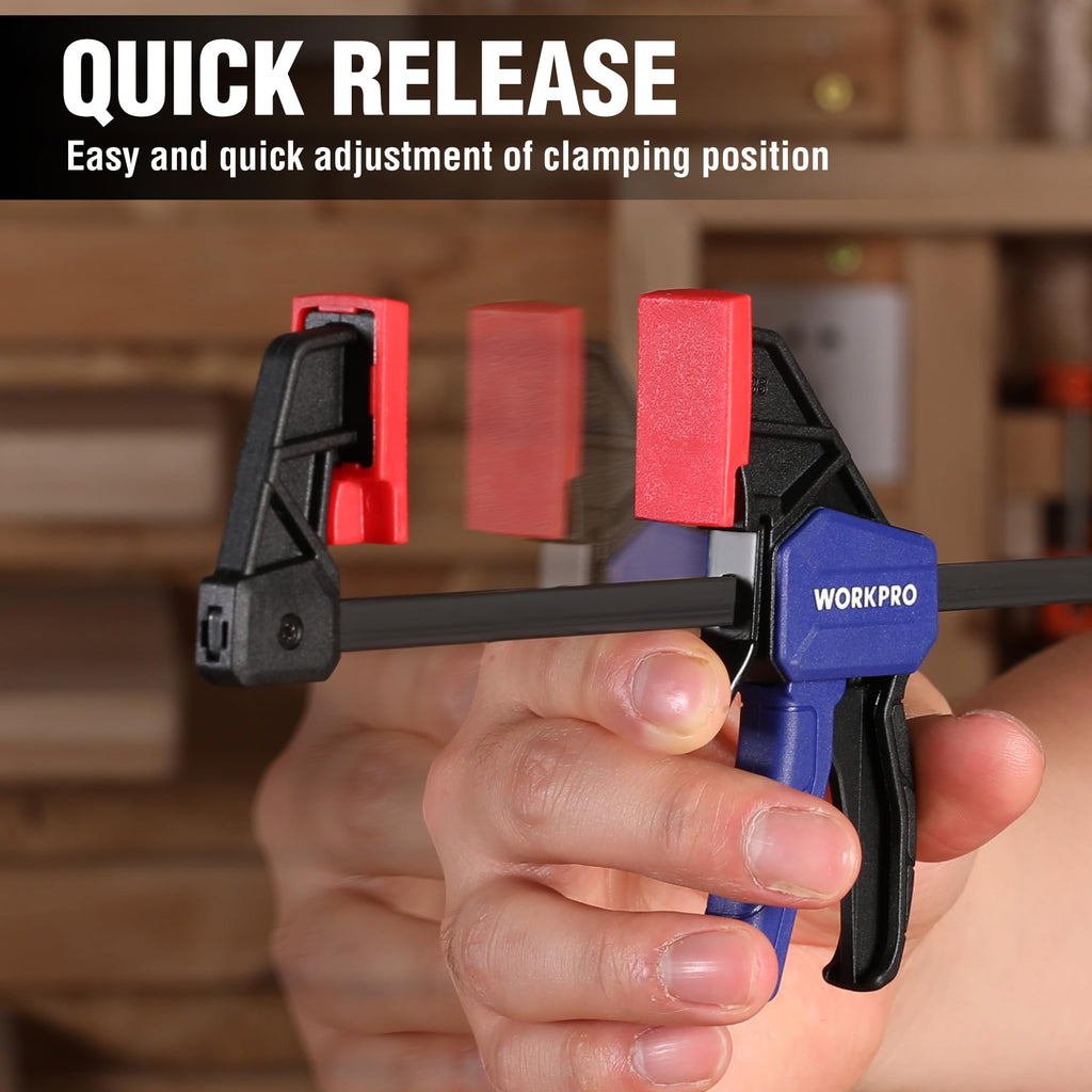 WORKPRO 6" Mini Bar Clamps for Woodworking, 50 lbs Load Limit, 2-Pack