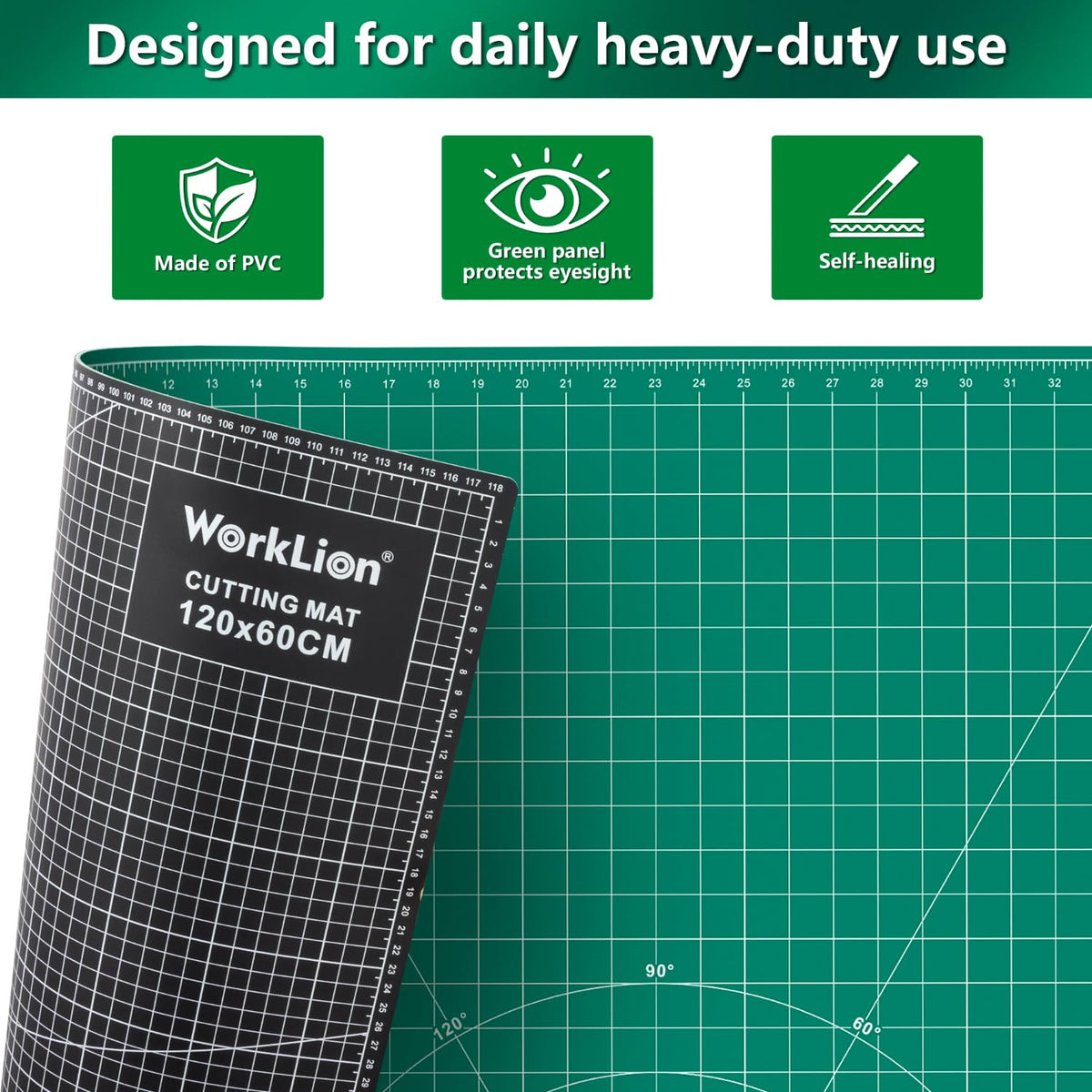 WORKLION 12" x 18" Art Self Healing PVC Cutting Mat, Double Sided, Gridded Rotary Cutting Board for Craft, Fabric, Quilting, Sewing, Scrapbooking Project……