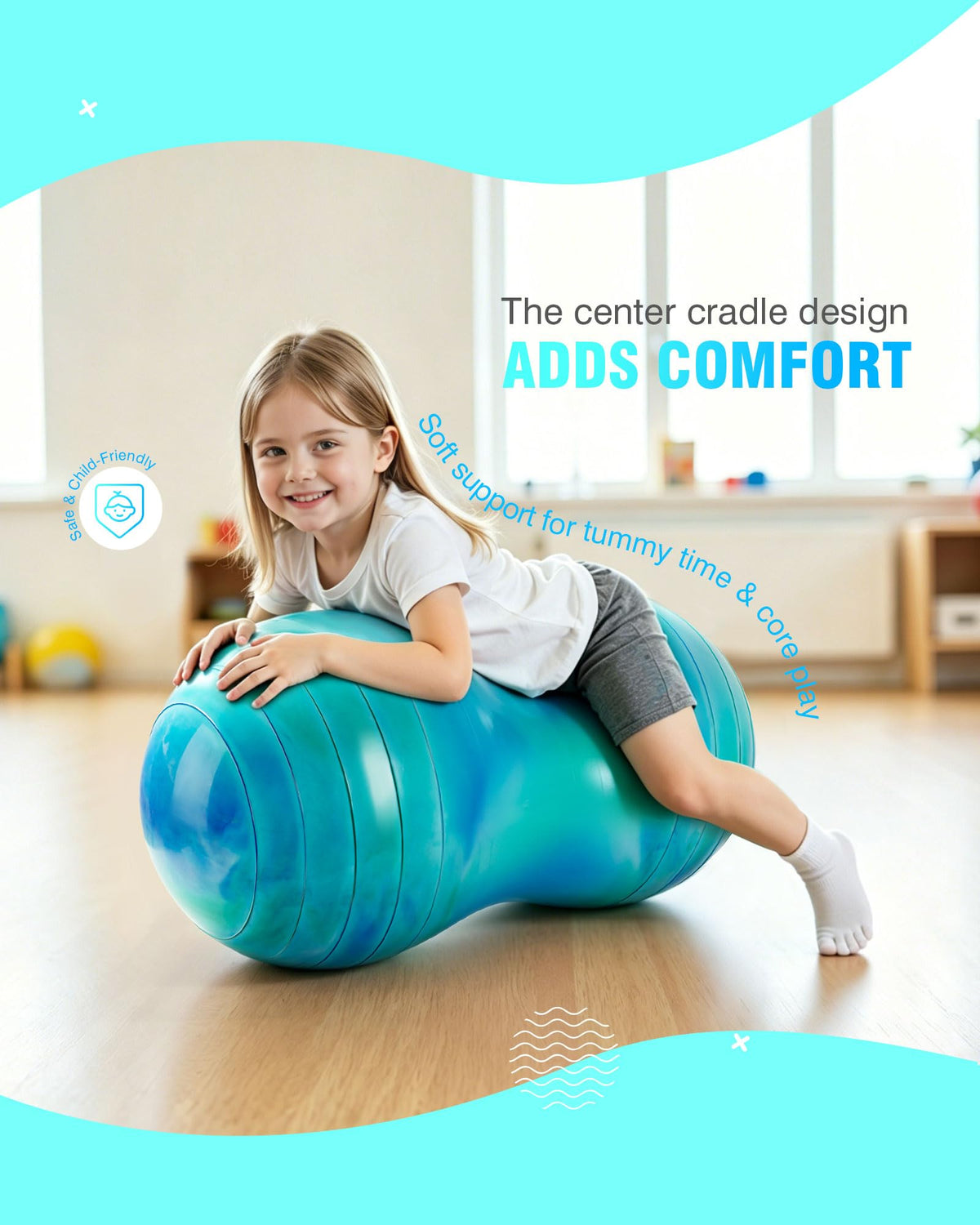 ZOOJOY Peanut Ball for Kids and Adults, 18/20Inch Anti-Burst Exercise Ball
