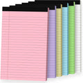 6 Pack Notepads 5x8, Color, Small Legal Pads, Perforated Notebook