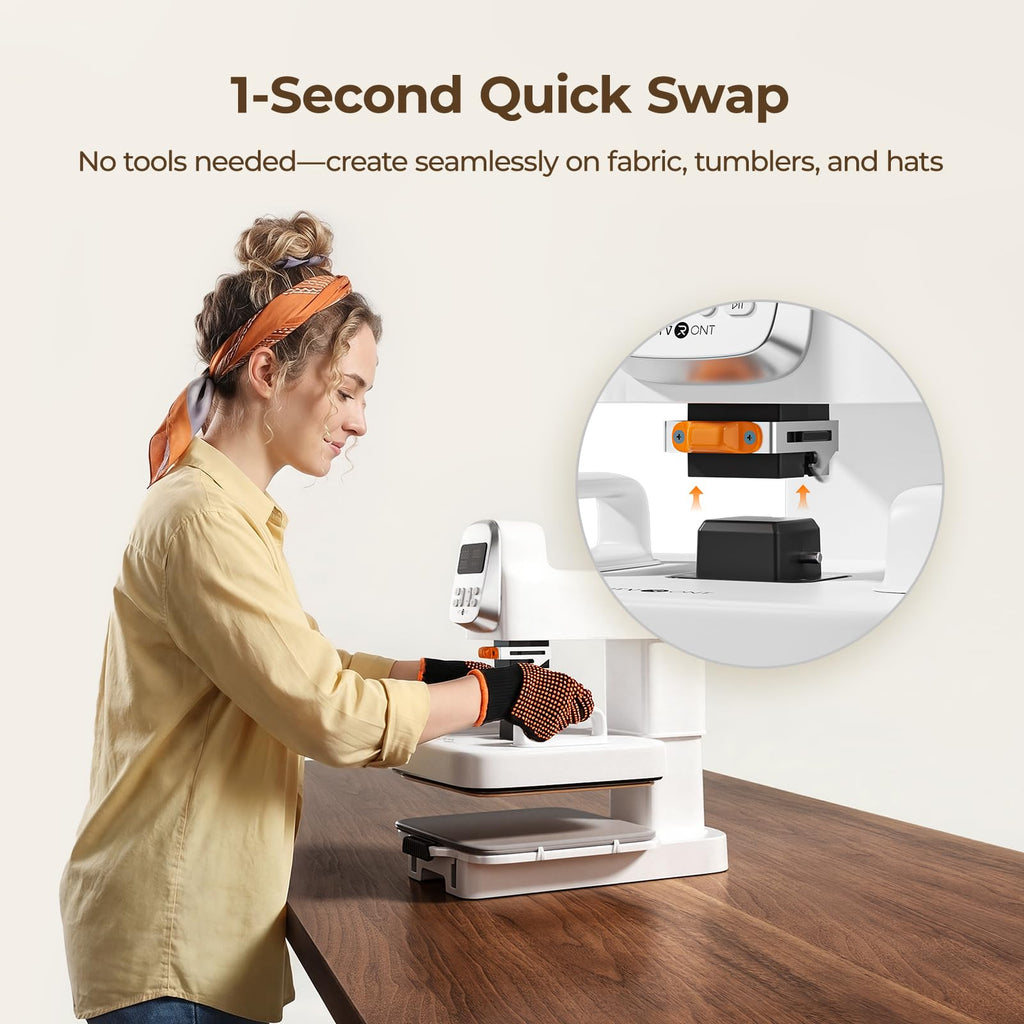 HTVRONT Heat Press Machine for T Shirts 12X10 with Pressure Display | Portable Heat Press with Heats Up Fast & Evenly H10 Heat Press Machines for HTV, Sublimation, Heat Transfer Projects