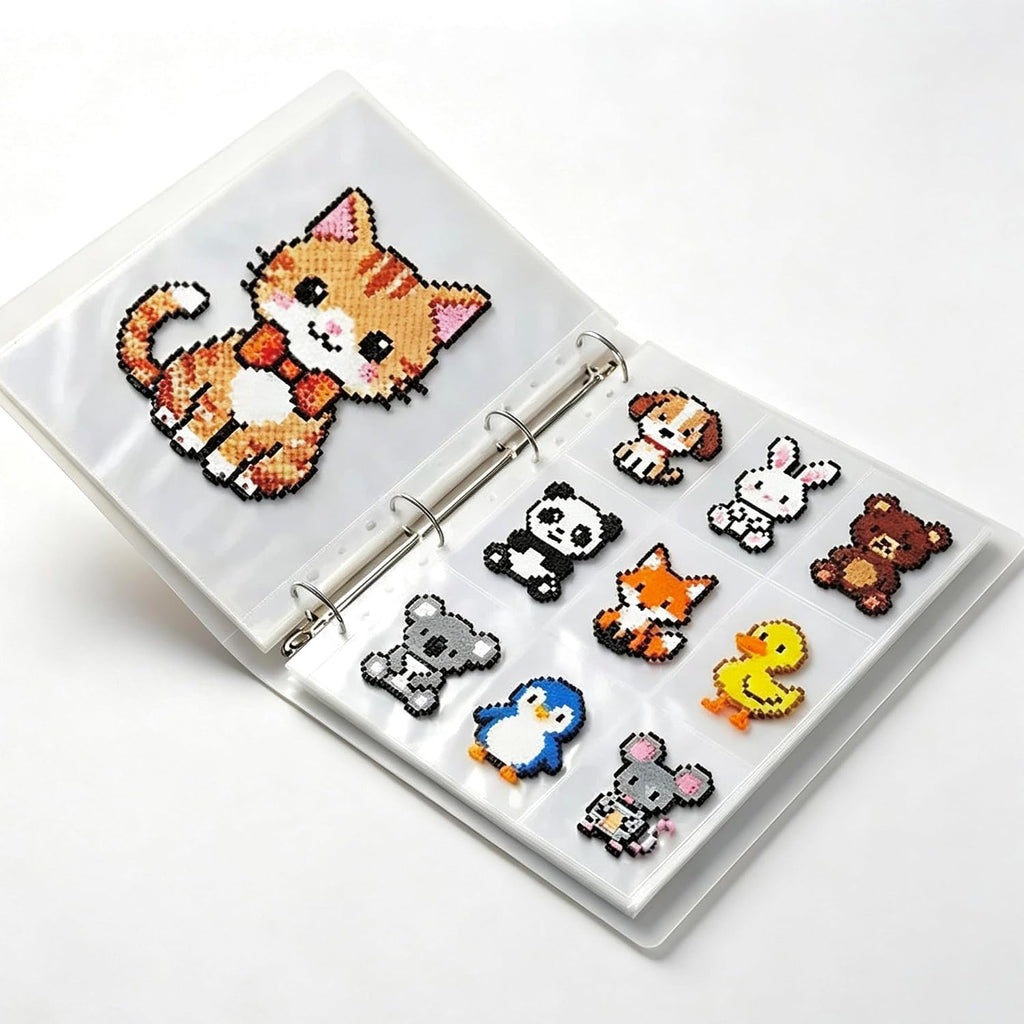 Fuse Bead Art Storage Album A4 | 1/4/9 Grid Pages, 60 Sheets for Completed Fuse Bead Creations Display