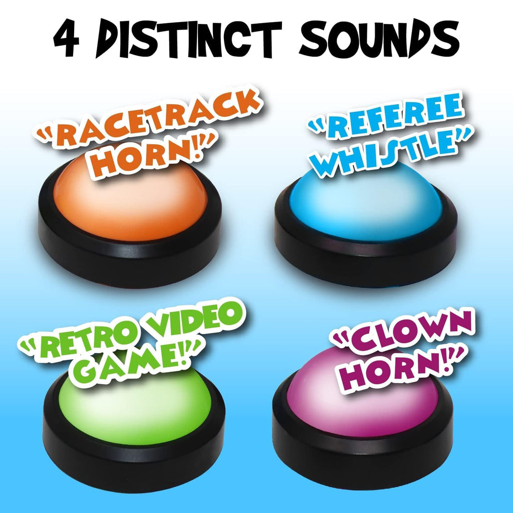 Teacher's Choice Light Up Game Buzzer System, Displays The Winning Player Loud, Unique Sounds for Each Buzzer, Great for Trivia Games, Family Feud, Jeopardy (8 Pack)