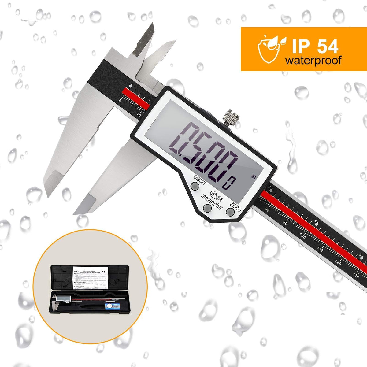 Digital Caliper, Adoric Calipers 0-6 Inch, Inch/mm Conversion, Large LCD