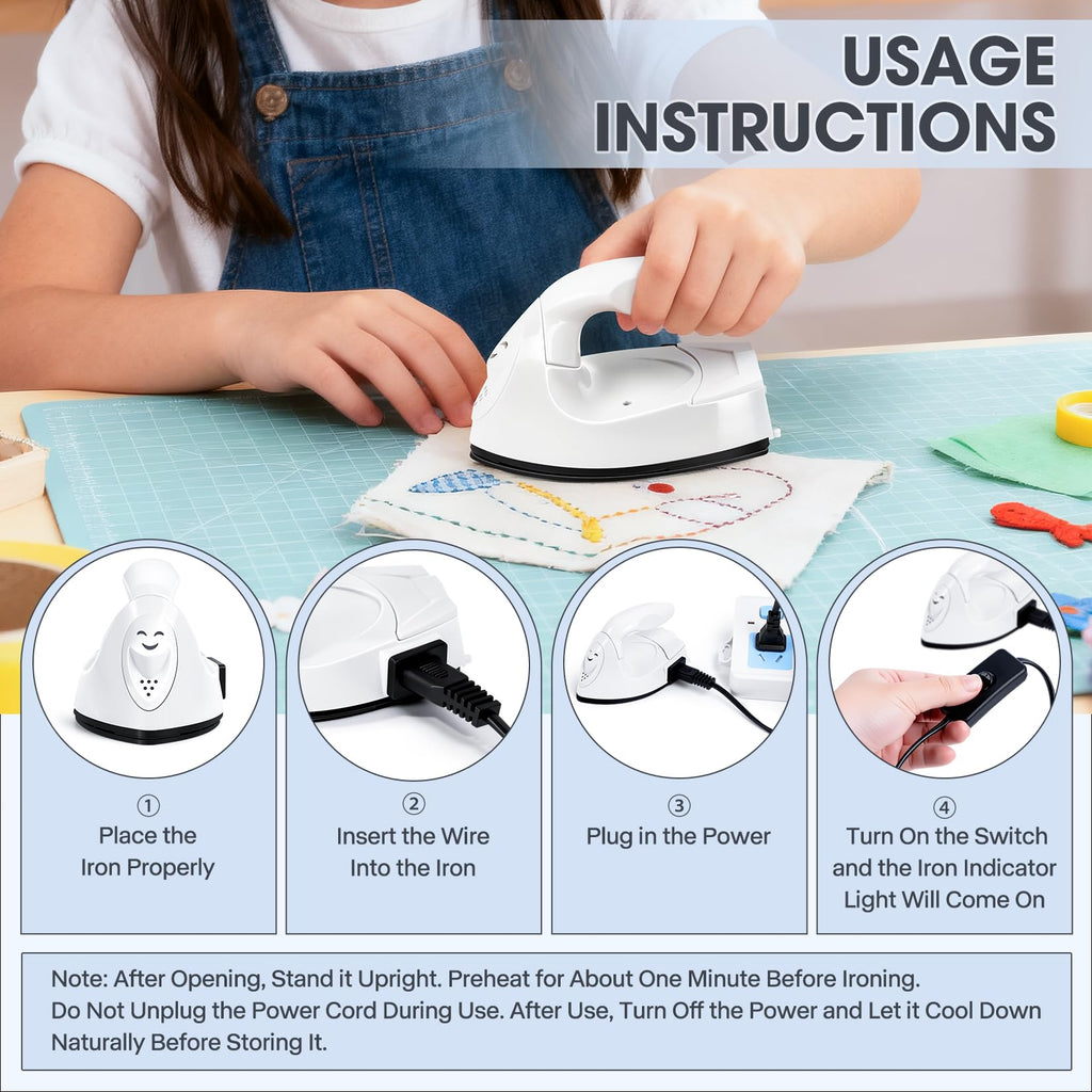 Mini Heat Press Portable Craft Iron For Fuse Beads, Black