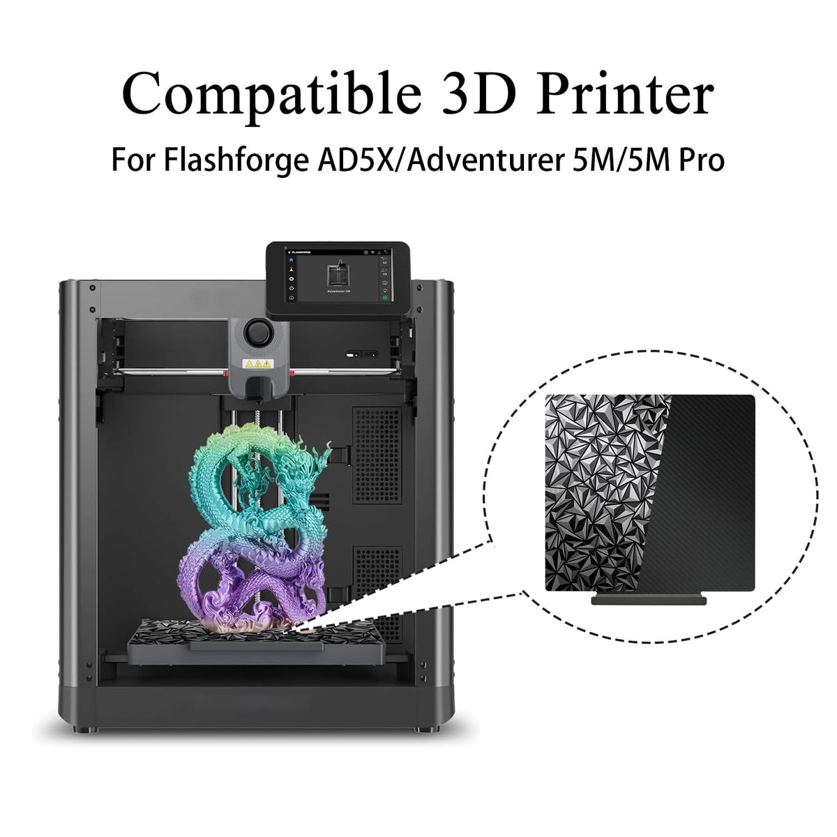 AD5X Build Plate with Handle for FLASHFORGE Adventurer 5M/5M Pro/AD5X