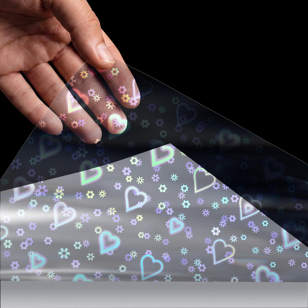 36 Sheets Holographic Laminating Sheets Clear Self Adhesive Sticker Paper