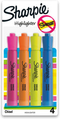 Sharpie Accent Tank-Style Highlighters, Assorted Colors, 4 Count - Back to School, Desk Supplies